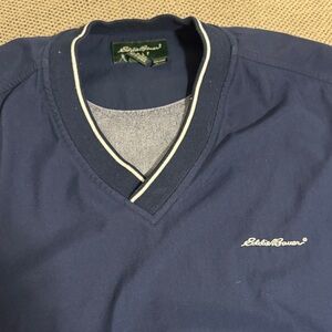 Eddie Bauer Men's Deep Blue V-Neck Sweater